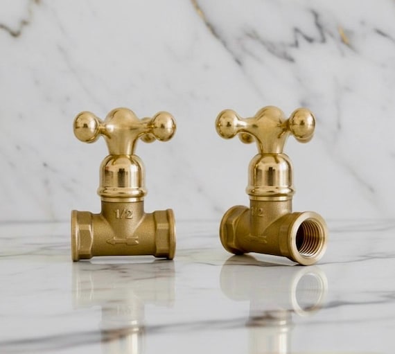 Handmade Solid Brass Faucet Handle with Valve - US Plumbing