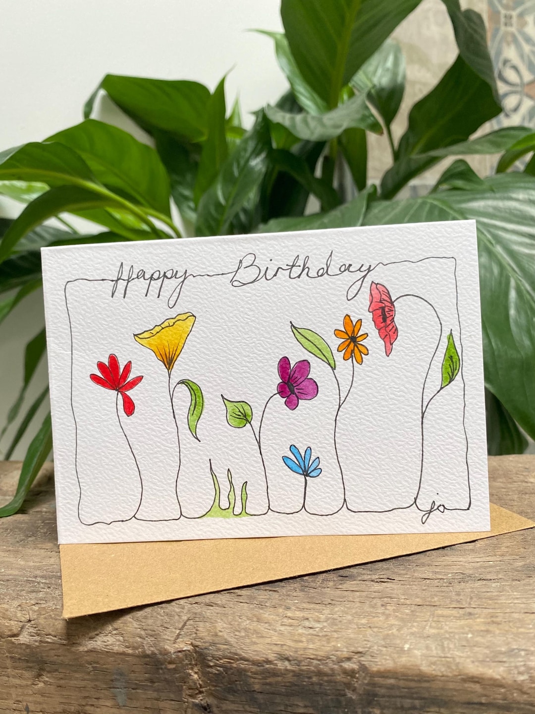 hand-painted-floral-birthday-card-original-watercolor-art-etsy-uk