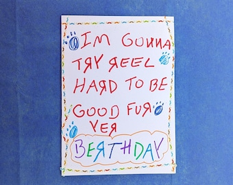 CUSTOM Happy birthday try to be good card from the dog