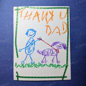 Tarjeta personalizada de agradecimiento para el Día del Padre para el perro/gato papá (o abuelo, o tío)