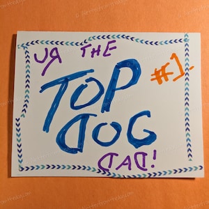 Cartão PERSONALIZADO para o Dia dos Pais, pai (ou avô, ou tio) Top Dog