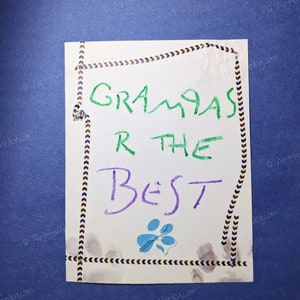 Tarjeta personalizada para el Día del Padre con un abuelo perro/gato