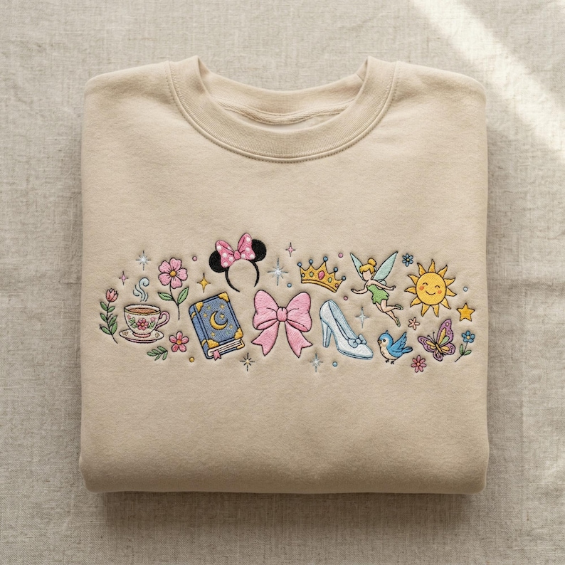 Embroidered Disney Land Magical Coquette Sweatshirt, Best Day Ever Tee, Magic Kingdom Disney World Shirt, Matching Holiday, Gift For Her bild 1