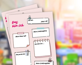 Das bin ich-Vorlage für Word (und andere) - DIN A4 - Einfach anpassbar