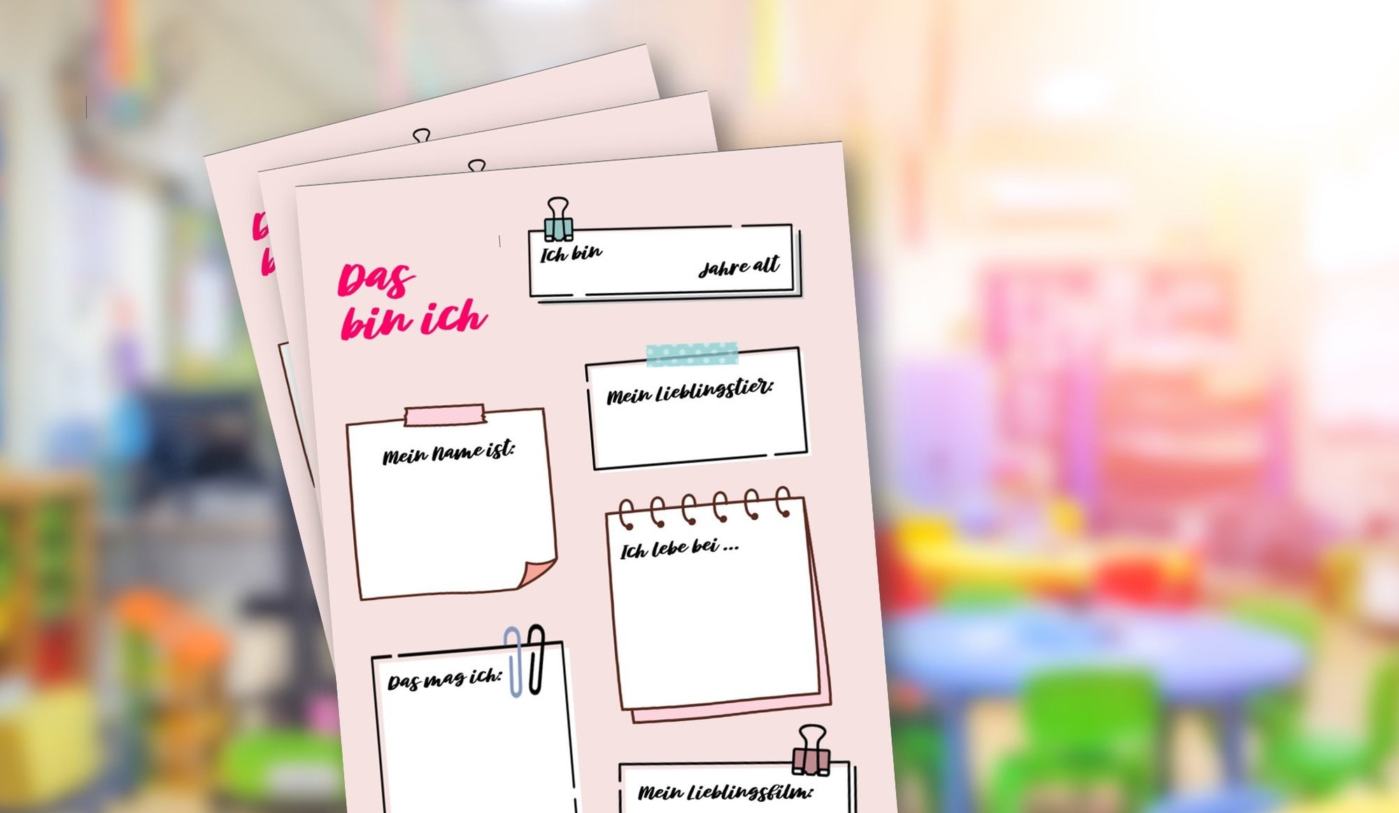 Das bin ich-Vorlage für Word (und andere) - DIN A4 - Zwei Varianten