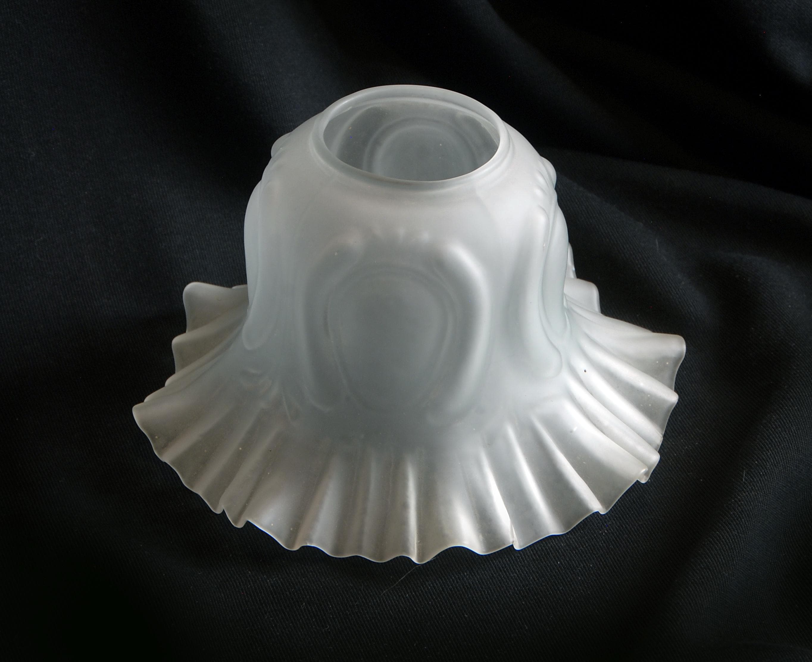 TULIPE en cristal vert avec reliefs de rechange lampe VINTAGE années 60