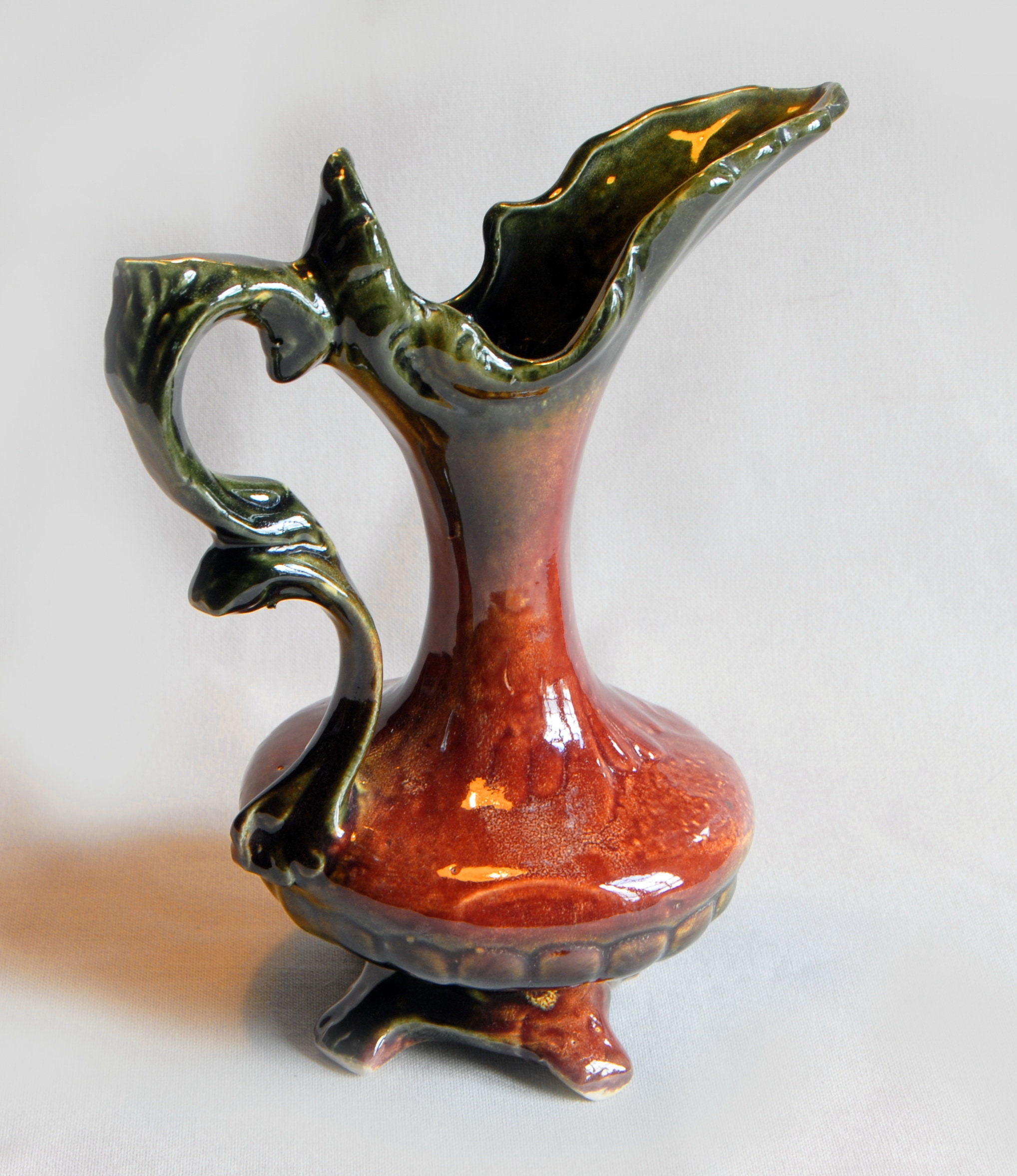 Aiguière / Vase Déco En Laiton Massif Doré – Artisanat Indien (Collection Vintage 2000)