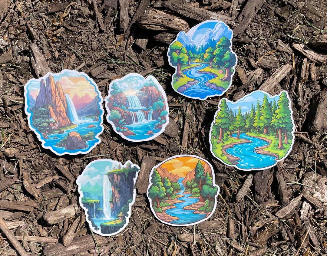 6 Pack of River Vinyl Stickers - Etsy