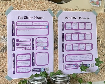 Notas y planificador para cuidadores de mascotas imprimibles de Hamster Mixologists: plantilla con instrucciones sencillas para el cuidado de mascotas: descarga digital, impresión en casa.