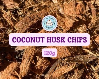 The Hamster Mixologists Coconut Husk Chips (120g) – Natural Substrate for Extra Enrichment for Hamsters and Gerbils