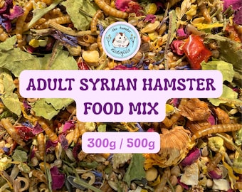 The Hamster Mixologists Adult Syrian Hamster Food (300g or 500g) – Natural, Unprocessed and Nutritionally Complete