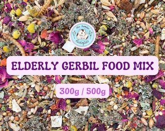 The Hamster Mixologists Elderly Gerbil Food (300g or 500g) – Natural, Unprocessed and Nutritionally Complete