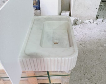 Custom Order, Carrara Marble Sink, Wall Mounted  Sink, Carrara Sink, Bathroom Sink, Carrara Marble Sink, Marble Wall Mounted Bathroom Sink