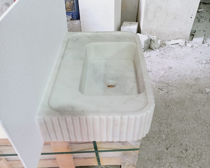 Carrara Marble Sink, Wall Mounted Sink, Carrara Sink, Bathroom Sink