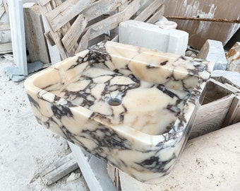 Calacatta viola Marble Sink, Wall Mount Marble Sink, Marble Bathroom Sink, Powder Room Sink, Kitchen Sink, Marble Sink, Calacatta Sink, Sink