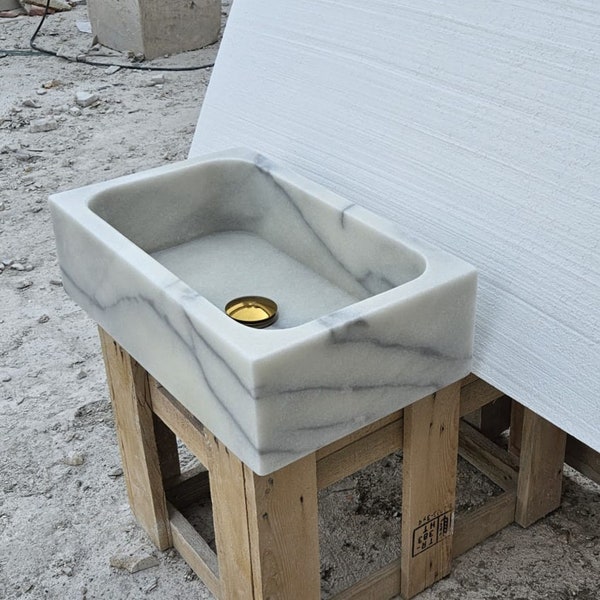Carrara Marble Sink, Wall Mounted Marble Sink, Marble Bathroom Sink, Carrara Sink, Sink Top, Kitchen Sink, Marble Small Sink