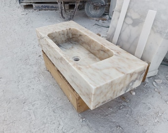 Custom order Calacatta Viola Gold, Marble Sink, Wall Mounted Sink, Bathroom Sink, Marble Sink, Calacatta Marble Sink, Kitchen Sink,