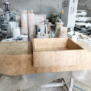Travertine Marble Sink, Marble Sink, Wall Mounted Sink, Travertine Sink, Custom Order Sink, Bathroom Sink, Travertine Marble, Bathroom Sink