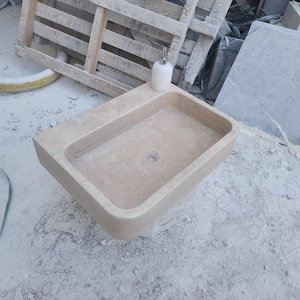 Travertine Marble Sink, Marble Sink, Wall Mounted Sink, Travertine Sink, Bathroom Sink, Travertine Marble, Bathroom Sink, Custom Order Sink