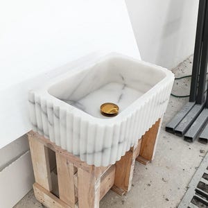 Carrara Marble Sink, Wall Mounted  Sink, Carrara Sink, Bathroom Sink, Carrara Marble Sink, Marble Wall Mounted Bathroom Sink