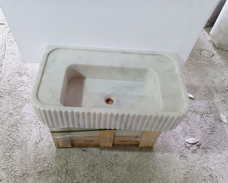 Carrara Marble Sink, Wall Mounted Sink, Carrara Sink, Bathroom Sink