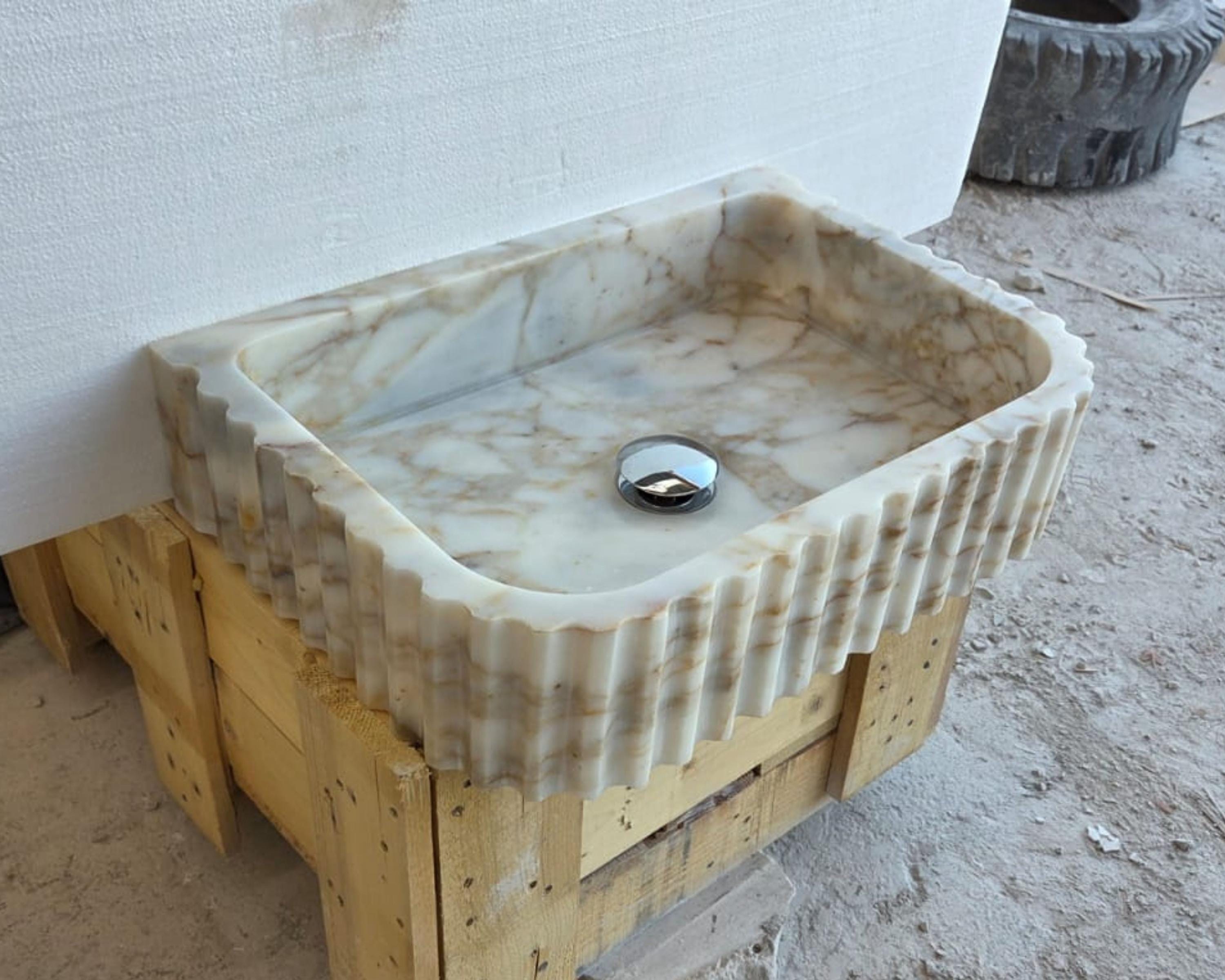 Ready To ship! Calacatta Viola Gold, Marble Sink, Wall Mounted Sink, Bathroom Sink, Marble Sink, Calacatta Marble Sink, Kitchen Sink, Sink