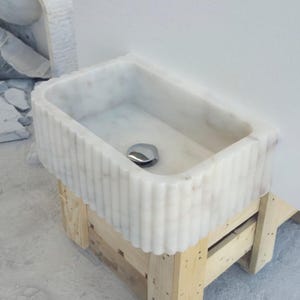 Ready To Ship! Carrara Marble Sink, Wall Mounted Marble Sink, Marble Bathroom Sink, Carrara Sink, Sink Top, Kitchen Sink, Marble Small Sink