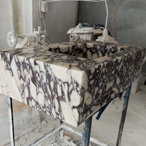 Calacatta Viola Marble Sink, Wall Mount Sink, Calacatta Sink, Custom Calacatta Sink, Bathroom Sink, Calacatta Marble Sink, Marble Sink
