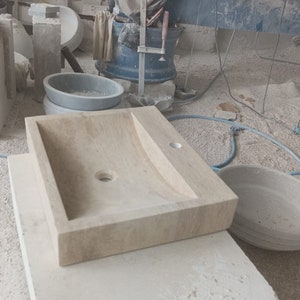 Travertine Marble Sink, Marble Sink, Wall Mount Sink, Travertine Sink, Custom Order Sink, Bathroom Sink, Travertine Marble, Bathroom Decor