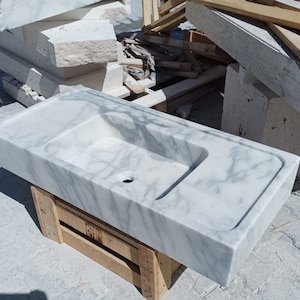 Carrara Marble Sink, Wall Mounted Marble Sink, Marble Bathroom Sink, Carrara Sink, Marble Vessel Sink, Sink Top, Kitchen Sink
