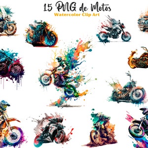 ClipArt colorate per motociclette, 15 disegni di motociclette PNG, motociclette e motociclisti da rally, motociclette fuoristrada, bici da cross, motociclette da corsa che saltano