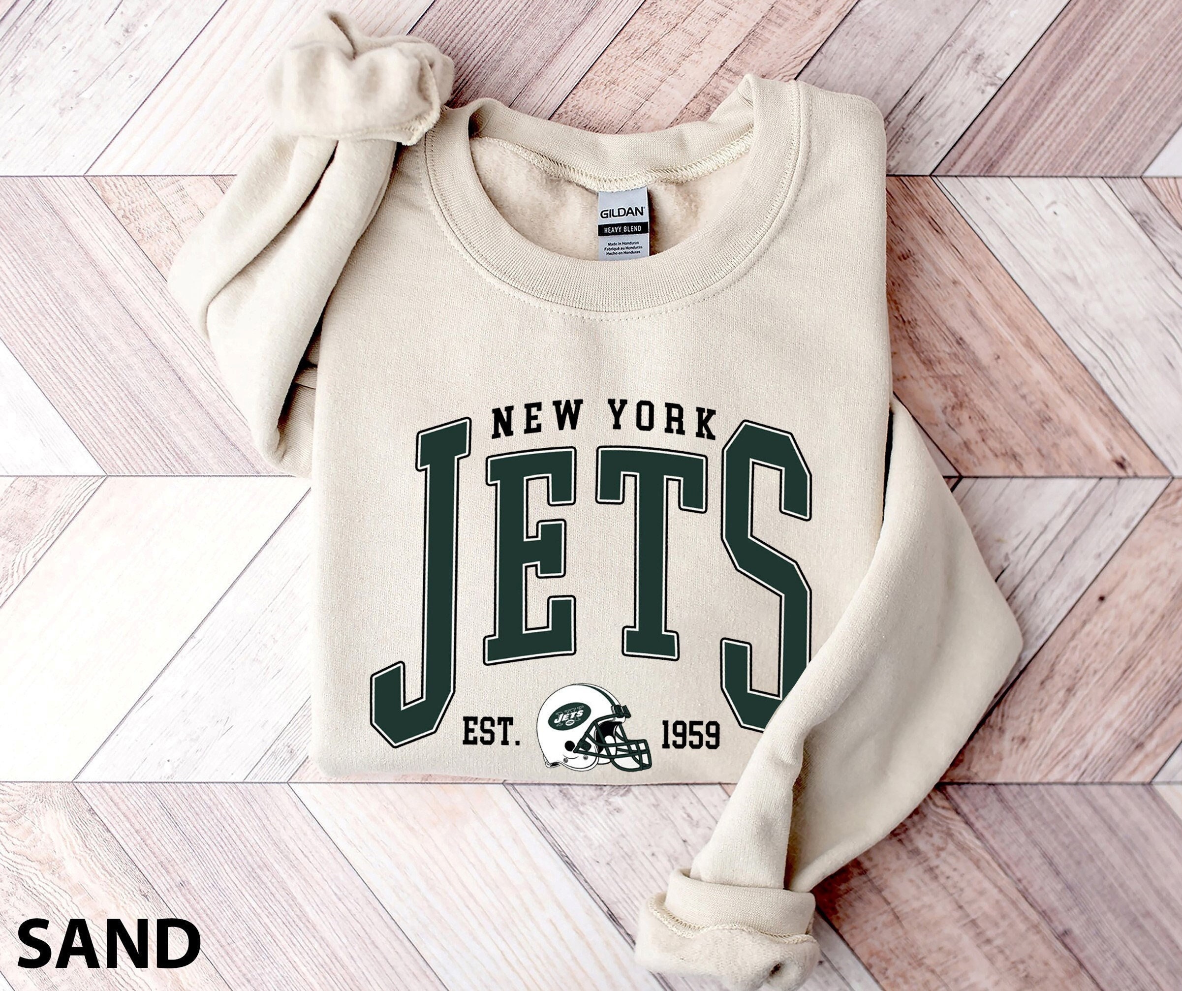 Girls Youth New York Jets 5th & Ocean by Era Green Sequin 3/4 Sleeve Raglan T-Shirt Size: Extra Large