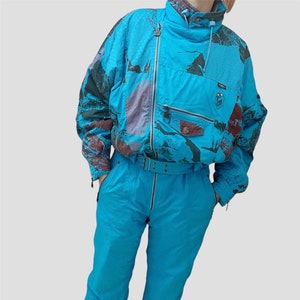 Vintage Retro Skianzug, Schneeanzug Wear