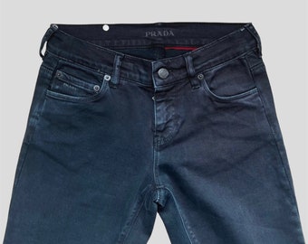 VIP【関税送料無料】希少 PRADA DENIM COTTON JEANS Mid Blue High-waisted denim jeans | PRADA