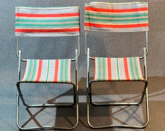 2x camping chair folding chair DDR vintage garden chair garden folding chair 1980s