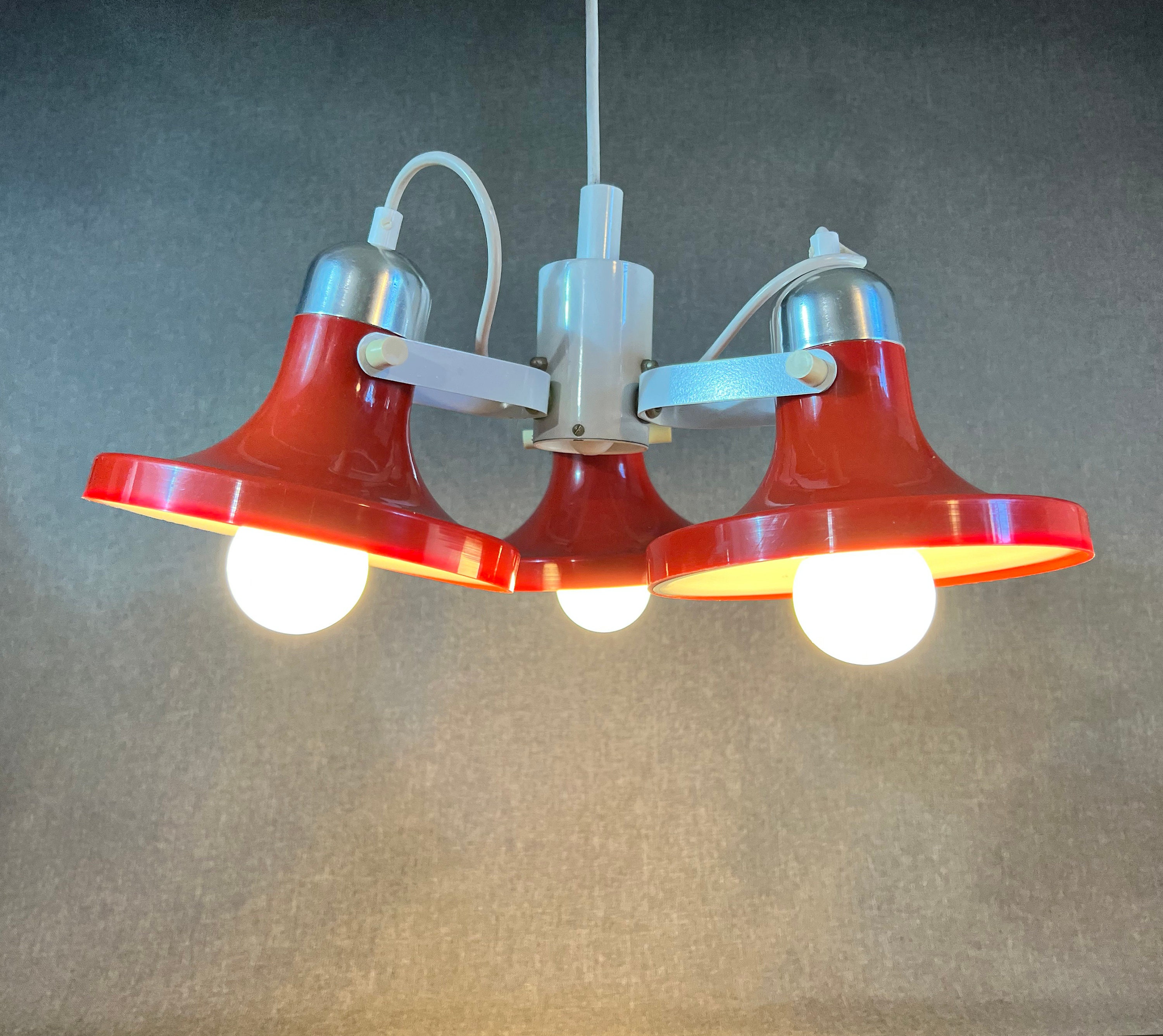 Kuspi Pendant Lamp, 3-light Pendant Lamp, Spaceage Lamp, DDR