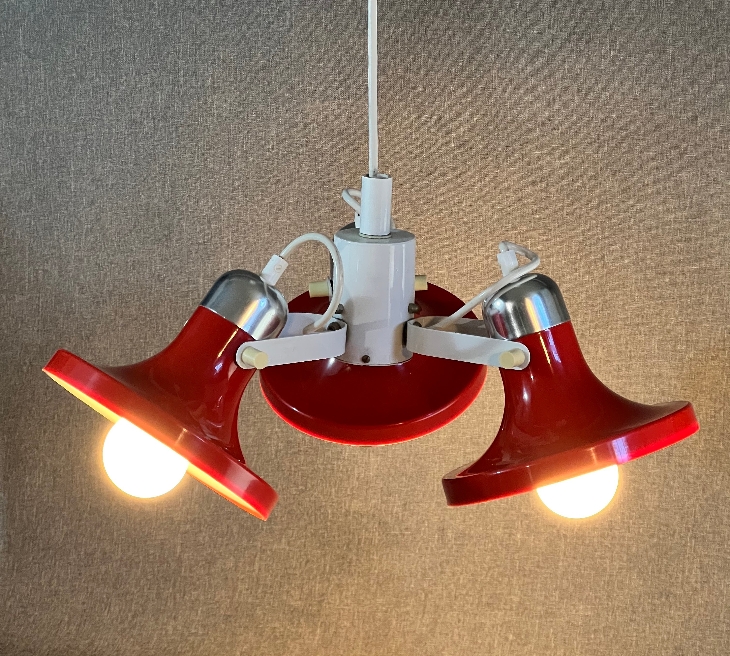 Kuspi Pendant Lamp, 3-light Pendant Lamp, Spaceage Lamp, DDR