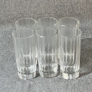 6 cut vodka glasses, liqueur glasses, juice glasses, drinking glasses GDR, vintage, 50s, Ostalgie