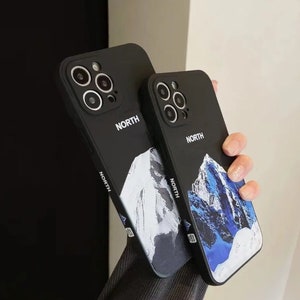 iPhone Case Blue & White Mountain Design Shockproof l North Creation for iPhone XR,12,13,14 Pro Max