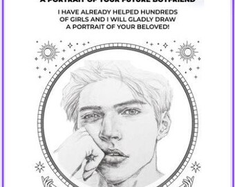 Drawing of a twin flame. Drawing of the future husband +Description. Delivery 12 hours. Psychic Drawing Reading Love.