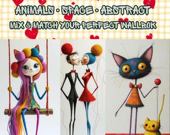 Whimsical Animal & Abstract Art Prints | Kids Nursery Decor Bundle (Digital Download)