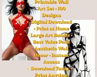 100 Modern Abstract Prints, Living Room Gallery Wall Art (Digital Download)