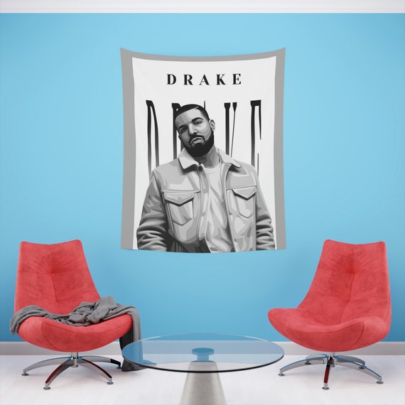 Drake Graphic Champagne Papi Printed Wall Tapestry Etsy