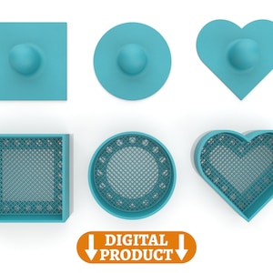 Mini stampi per la fabbricazione di carta fai da te e file STL Deckles - Forme quadrate, circolari, a cuore per progetti in carta riciclata - Ideali per principianti e bambini