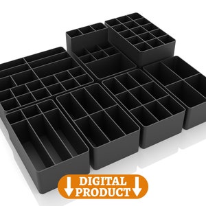 Organizers Set 3D Printable STL Files for Makeup, Crafts, Kids, and ...