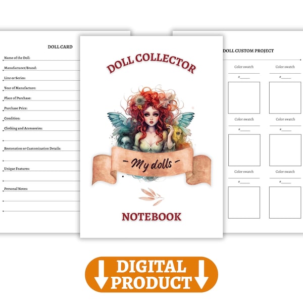 Printable Doll Collector's Notebook PDF | Comprehensive 46-Page Guide for Doll Enthusiasts and Collectors