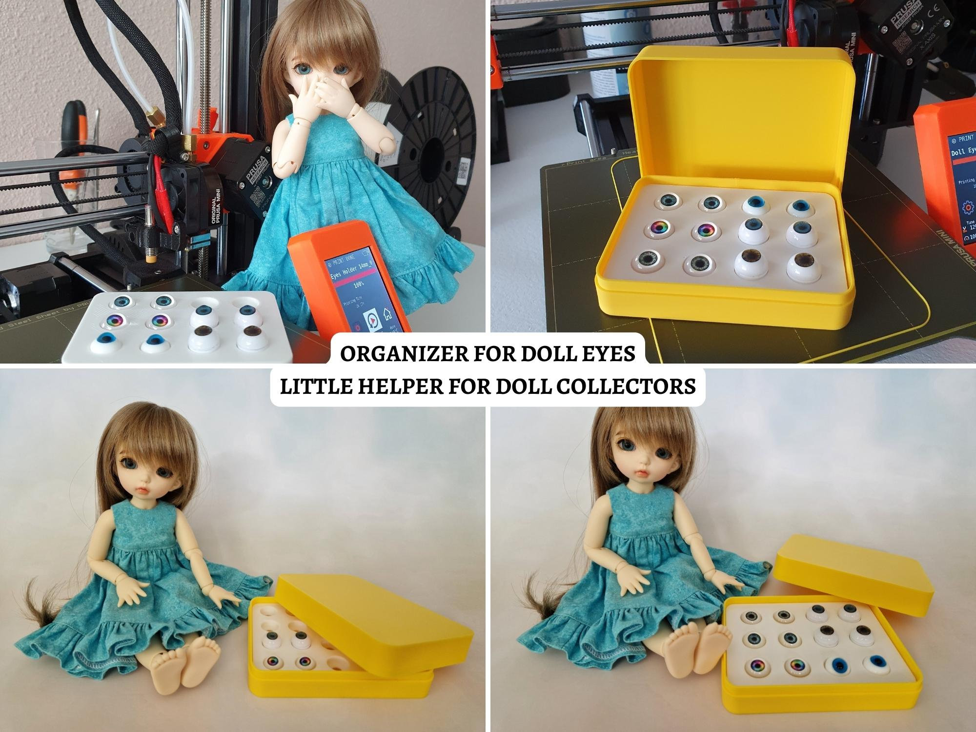 3D Printable Doll Eyes Storage Box STL File 12mm Eye Organizer for Doll 3D Printable Doll Eyes Storage Box STL File 12mm Eye Organizer for Doll