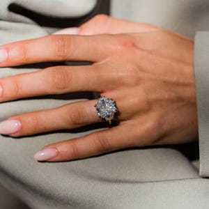 4 Carat Radiant Cut Lab Diamond Engagement Ring: Solid Gold Baguette Side Stones