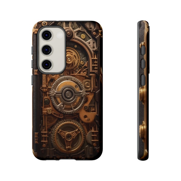 Tough Cases - Gearworks - Cases For iPhone, Samsung Galaxy, Google Pixel Devices, Steampunk Phone Case Victorian Design Gears Clockwork