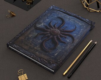 Hardcover Notebook, Book of Cosmic Horrors, Blank Journal Diary Spell Book of Shadows Witch Grimoire Occult Magick Gothic Lovecraft Tentacle